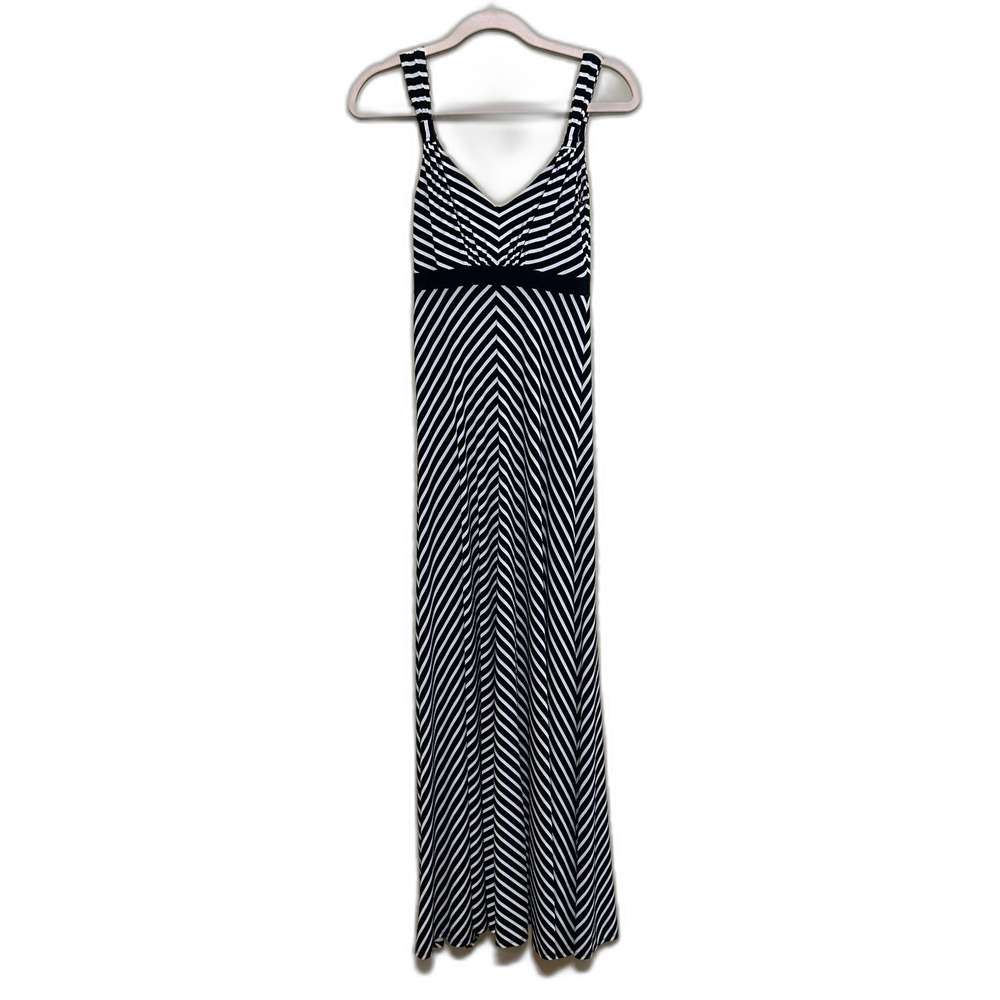 White House Black Market Sleeveless Striped Maxi Dress Womens XXS Stretch Jersey